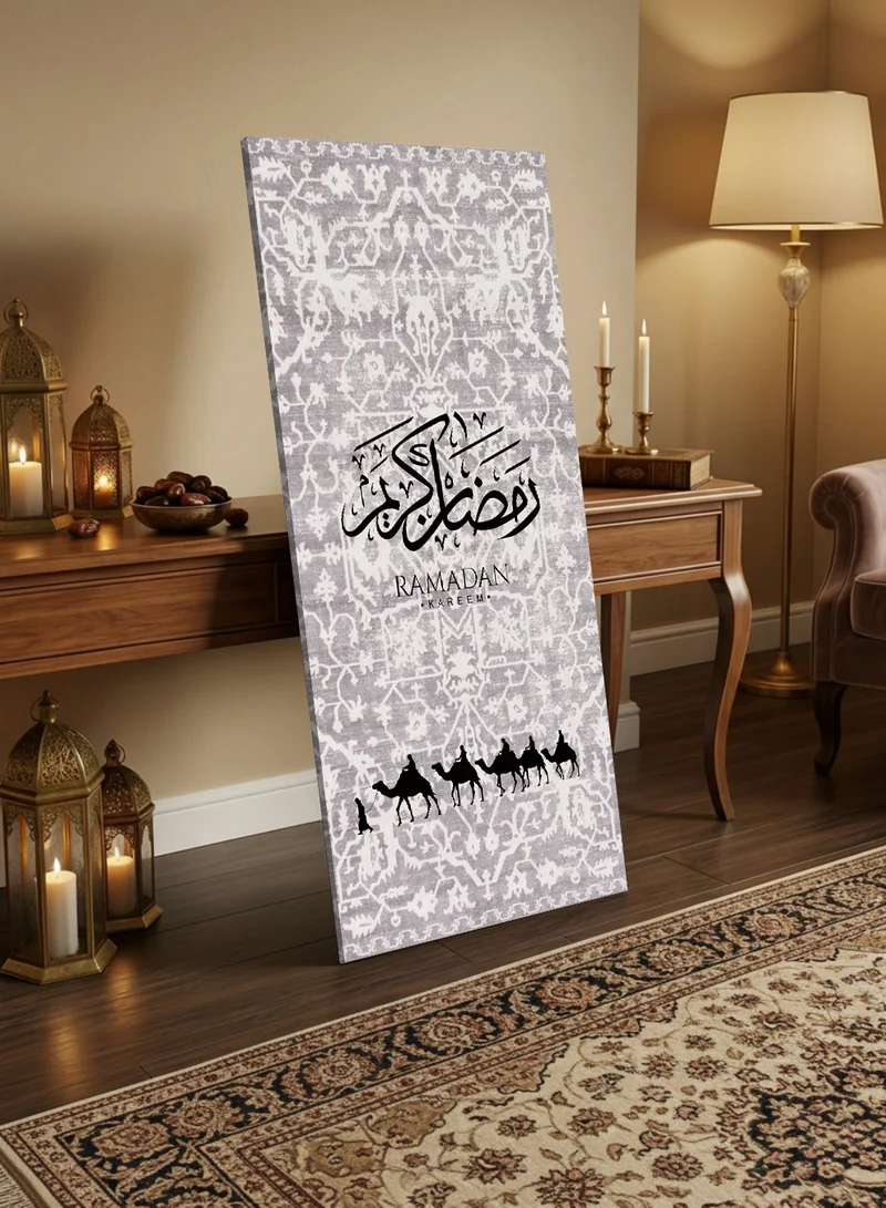 LOWHA Canvas Wall Art on Wooden Frame with Back Stand Featuring Ramadan Kareem Design